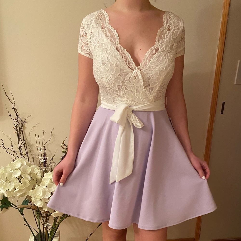 Lace and lilac dress
